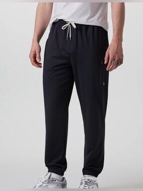 Vuori Men’s Black Drawstring Stretch Comfort Sunday Performance Sweatpants - XXS